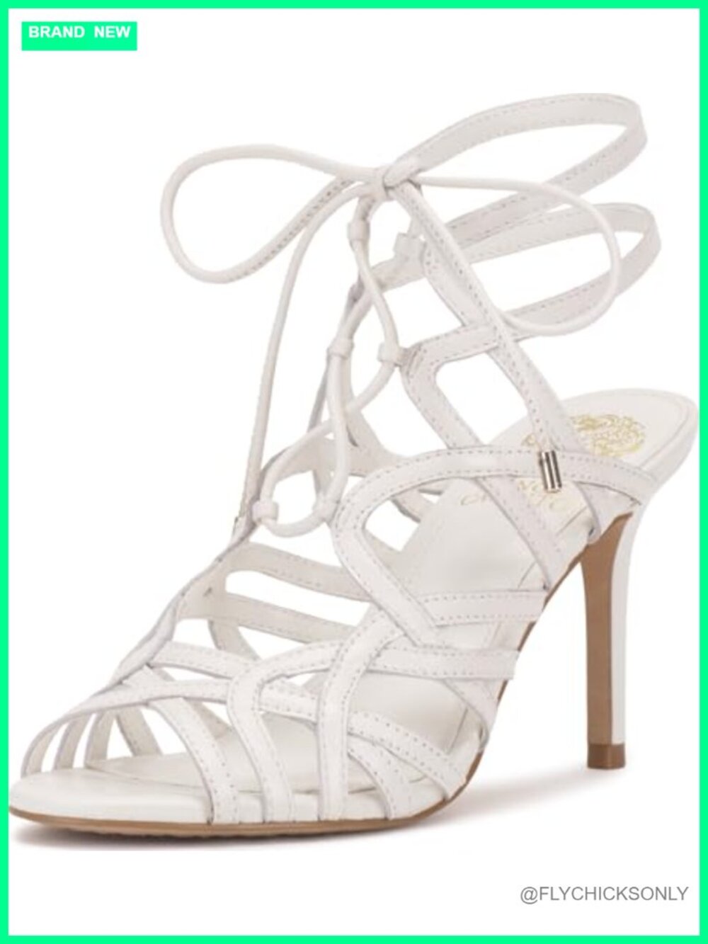 Leather Lace Up Stiletto Heel Sandals 3.2 Inch Open Toe Formal